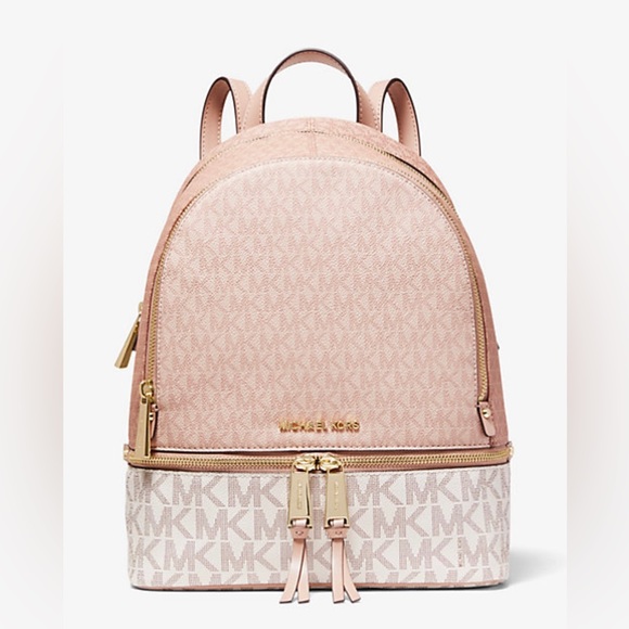 MICHAEL Michael Kors Handbags - Michael Michael Kors Rhea Medium Color-Block Logo Backpack (Ballet)